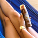 Jergens Natural Glow Instant Sun Moisturizing Lotion dries within 60 seconds, and can have dramatic effects, but just be careful not to stain your clothes.